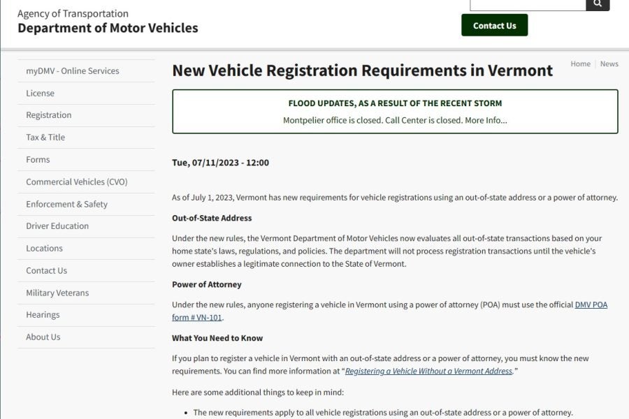 Vermont Closes Vehicle Registration/Title Loophole - Adventure Rider