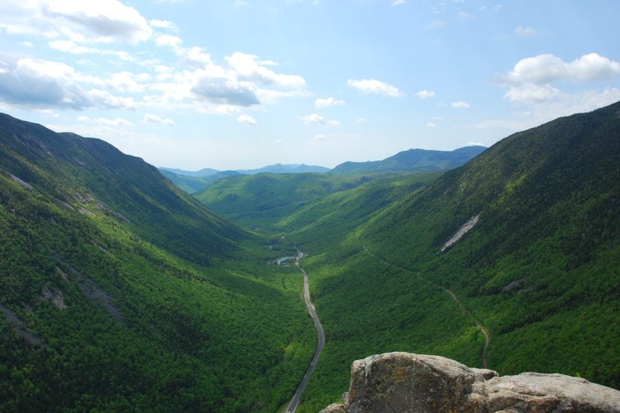 The Saco River Valley, in the White Mountains. If you're from the Rockies, this may not be that impressive, but the terrain here is some of the tallest stuff in the east of North America. It makes for great riding and great scenery. Photo: Jay Boucher/Shutterstock.com