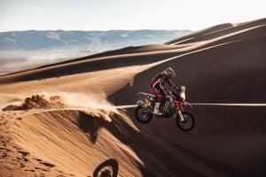 Ricky Brabec wins again! The American rider once again took the Dakar title for Honda, outpacing his rivals consistently over the second half of the race. Photo: Honda Racing